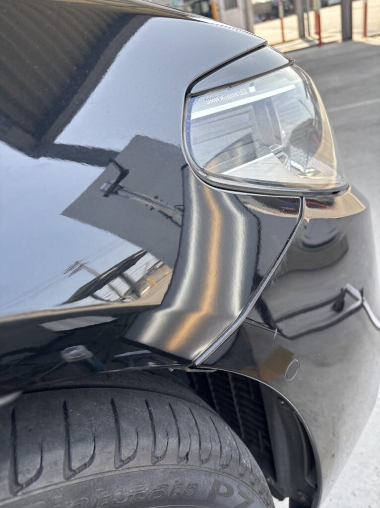 姫路市の523dのフロントフェンダーをデントリペアで修理後